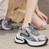 Spring Summer Shoes Women Fashion Sneakers Breathable Mesh Shoes Height Increasing 6cm Silver Brand Ladies Sneakers