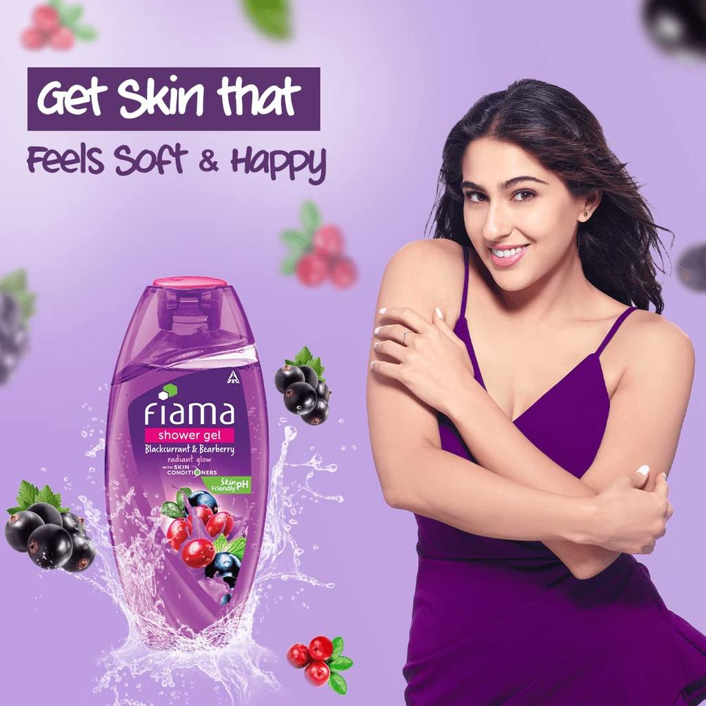 Fiama Body Wash Blackcurrant Bearberry 250ml Pack of 1 For Radiant Smooth Skin Glow Men Women