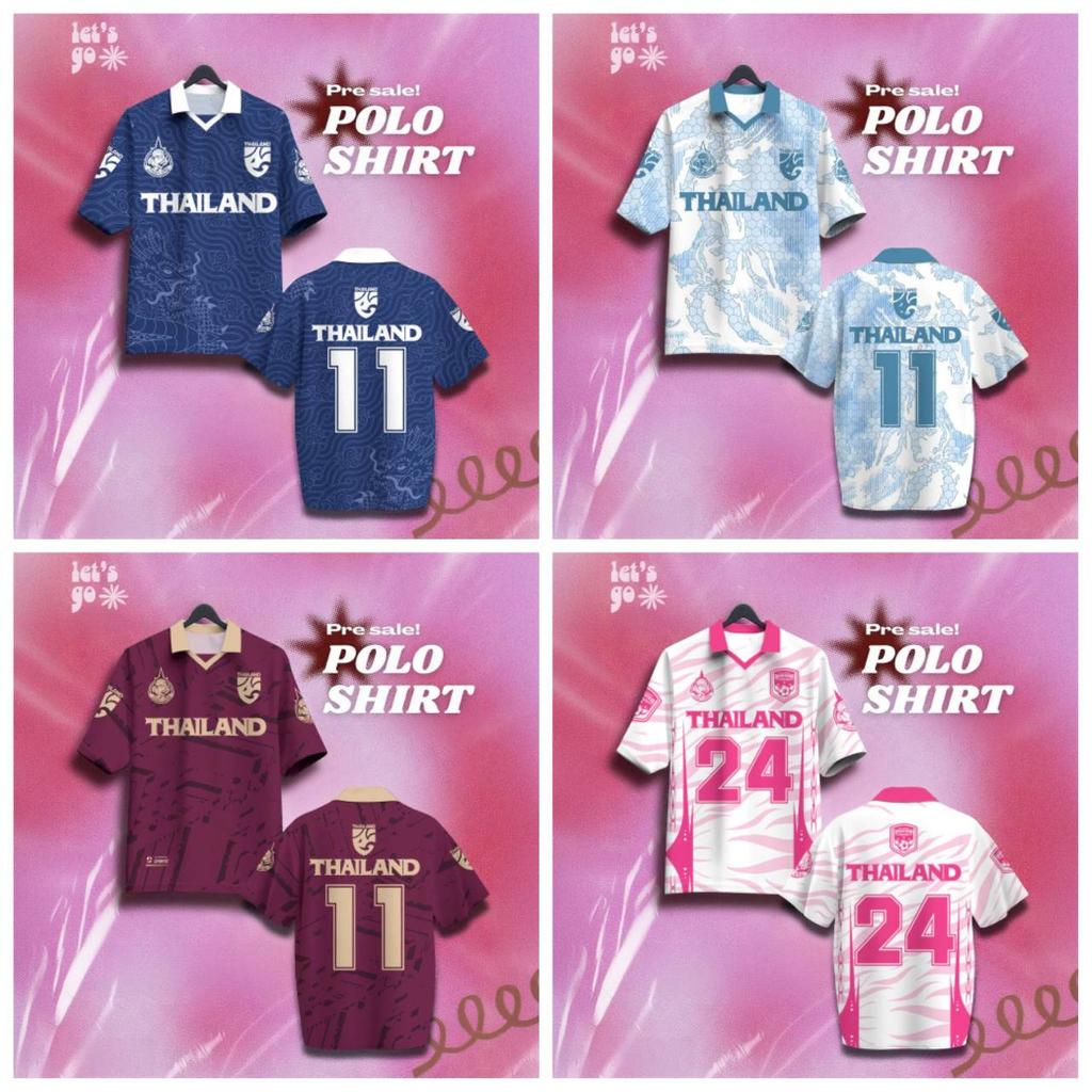 THAILAND Football Soccer Polo Vintage Shirt National Flag Elephant Logo Badge Map Unisex Men Women JERSEY Print Quick Dry Short Sleeve Uniform