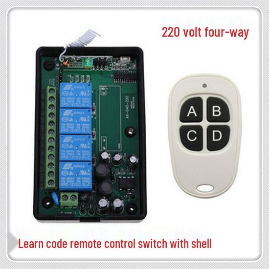 85V-250V 4-Channel Wireless Remote Switch Module with Waterproof White Remote Wireless Remote Control Switch