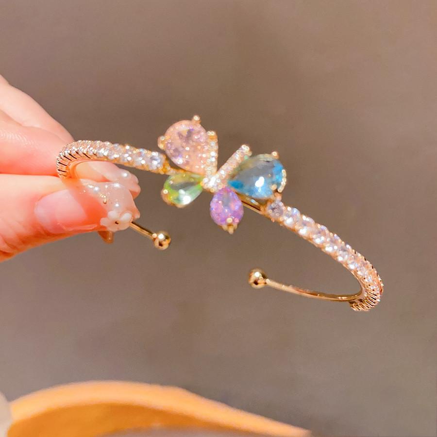 Animal Butterfly Fashion Bracelet With Zircon Stones For Womens Jewelry Accessory