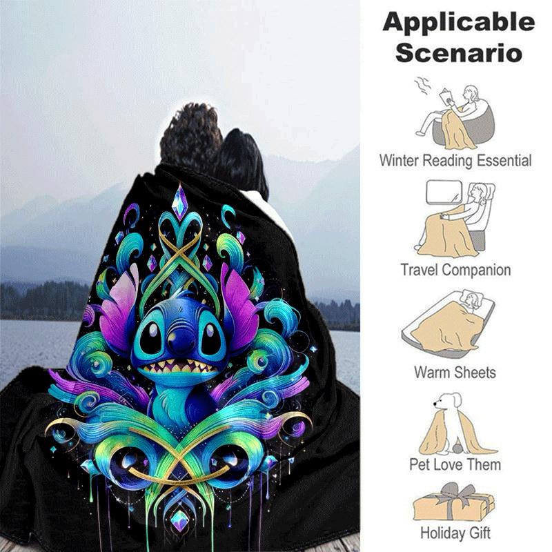1pc Stitch Printing Blanket - Soft, All-Season Throw for Living Room, Bedroom,Travel