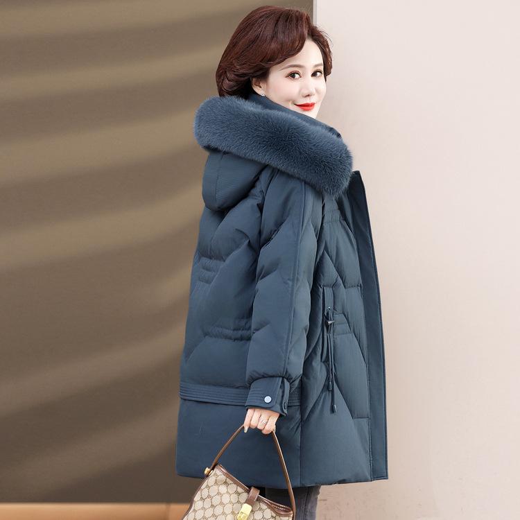 Women's Middle-aged and Long Middle-aged People's Plus Size Mother's Cotton-padded Jacket Winter Coat Cotton-padded Jacket