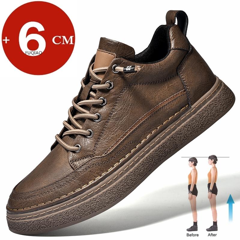 

Мужские 6 см Скрытые Лифтовые Повседневные Кожаные Ботинки на Шнуровке Удобные Дышащие Кроссовки для Повседневной Носки 44