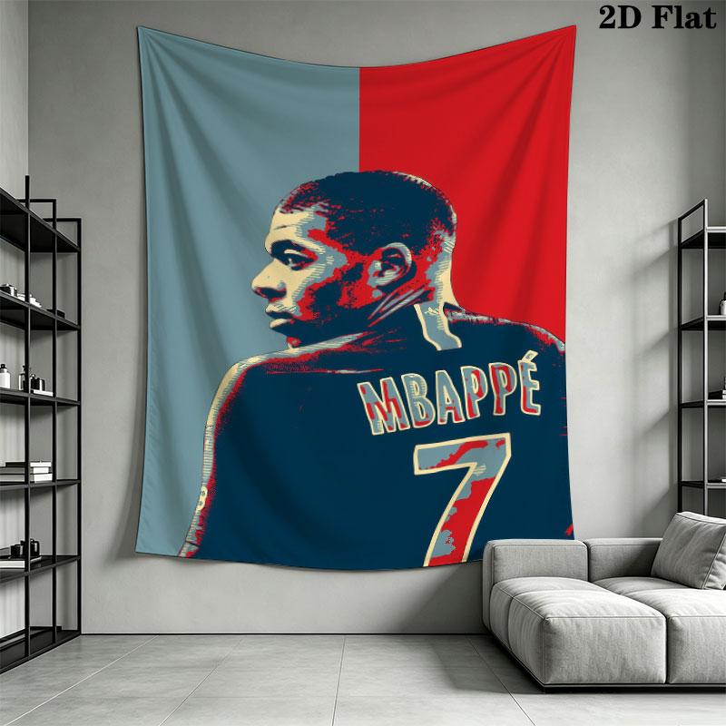 Kylian Mbappé Power  Wall Hanging Printed Fabric Blanket Decorative Tapestries for Bedroom Living Room Home Decor