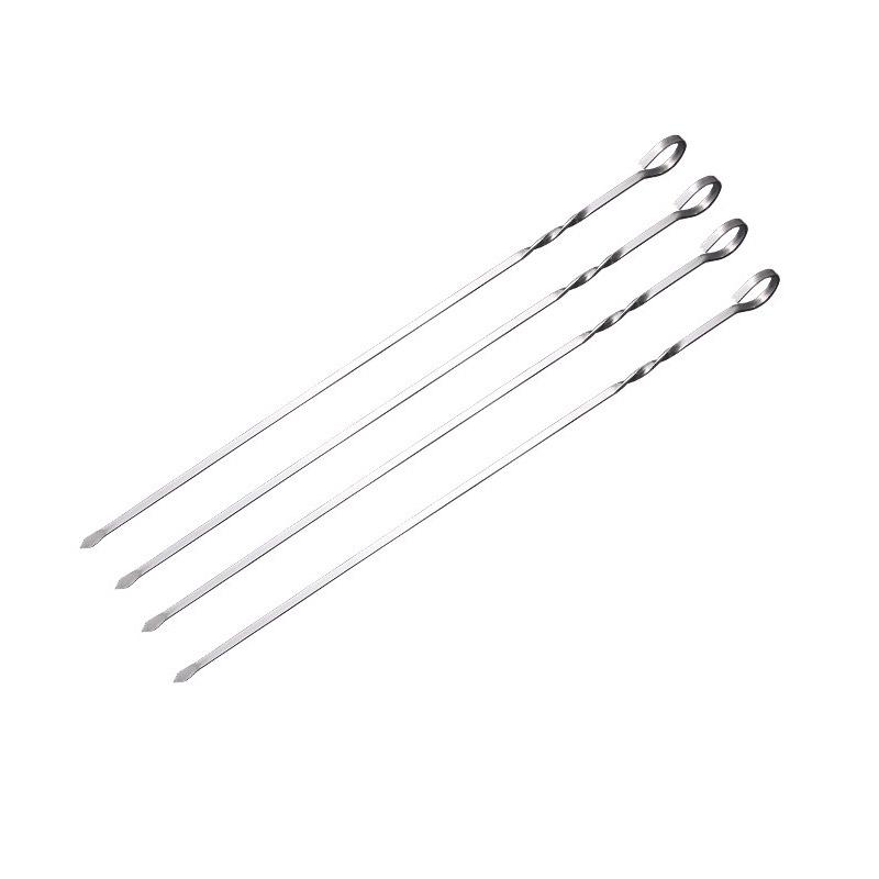 4 PCS BBQ Skewers 6 PCS BBQ Forks with Storage Bag 201 Stainless Steel BBQ Fork Sticks Outdoor BBQ Meat Forks Food Tools