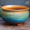 Handmade Medium-Sized Ceramic Pot with Feet – Succulent Planter in Breathable Colored Glaze Coarse Pottery.