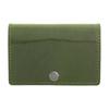 DomTeporna Genuine Italian Leather Compact Mini Wallet with Coin Purse for Men and Gloss Green Tri-Fold Women, (Shiny)