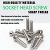 460pcs - M3 M4 M5 M6 Socket Head Cap Screws, Stainless Steel Socket Head Cap Screws, Nuts and Washers Set, for Home DIY Repairs.