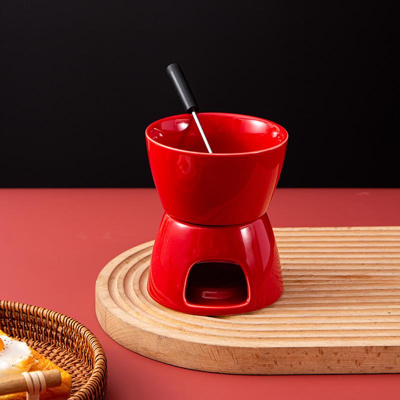 Керамическая плита для обогрева Домашняя кухня Креативная DIY Шоколадная плита Миска Плита Раздельная Алкогольная плита красный
