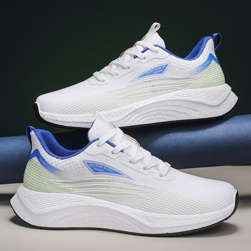 2024 spring and summer new retro versatile black low-top casual shoes running sports breathable fly-woven shoes men's shoes