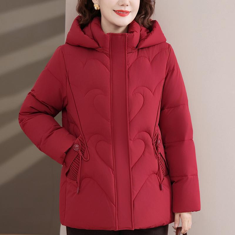 Middle Age Women's Winter Down Jackets Hooded Plus Size Thick Down Coats Woman Outerwears