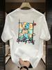 Mens Heavyweight 100 Cotton Graphic TShirt  Casual Crew Neck Short Sleeve Summer TShirt Cartoon Print