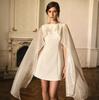 Cross-border Women's Clothing New Temperament Elegant Cloak Waist Chiffon A-word Short Skirt Slim Fashion European and American Dress Women
