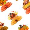 9 Pcs Fall Thanksgiving Honeycomb Decor Paper Pumpkin Maple Leaf Turkey Centerpiece 3D Honeycomb Standing Table Topper for Autumn Harvest Kitchen
