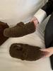 2025 New Korean Version of Round Head Boken Thick-soled Fluffy Plush Warm Outer Wear Snow Single Women's Shoes