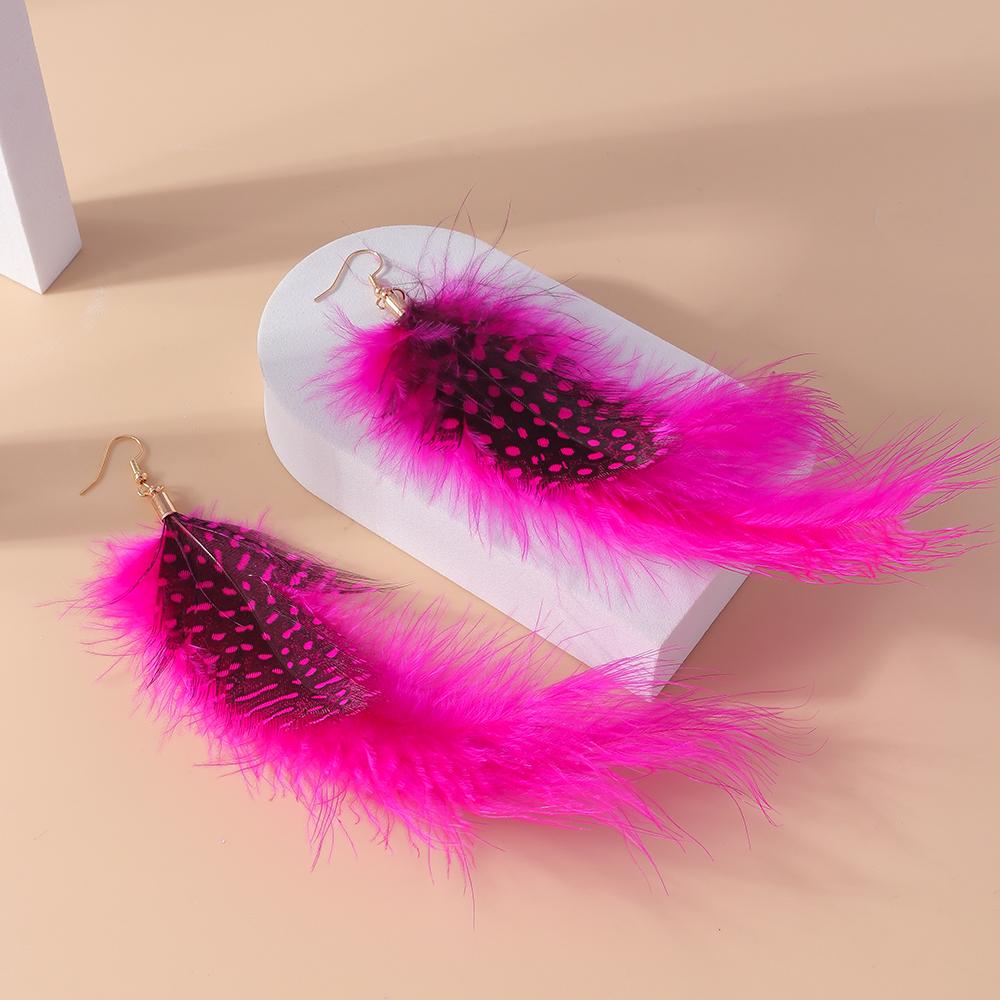 Pretty Feather Drop Earrings for Women Girls Bohemia Earrings Handmade Party Holiday Jewelry Gifts