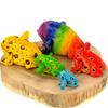 1Pc Colored Thailand Frog Wood Hand-Carved Ornament Toad Creative Vocal Toy Solid Wood Toad Craft Musical Instrument Home Office