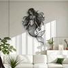 1pc Neptune's Daughter Long Hair Mermaid Minimalist Metal Wall Art - Modern Home Decor For Bedroom, Living Room, Or Bathroom.