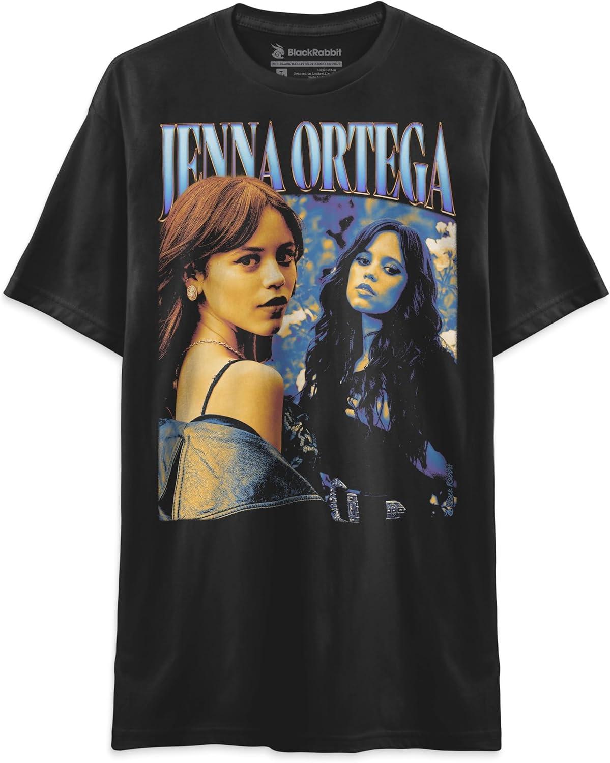 Унисекс Классическая Футболка Jenna Ortega Retro Vintage Bootleg XXXXXL чёрный