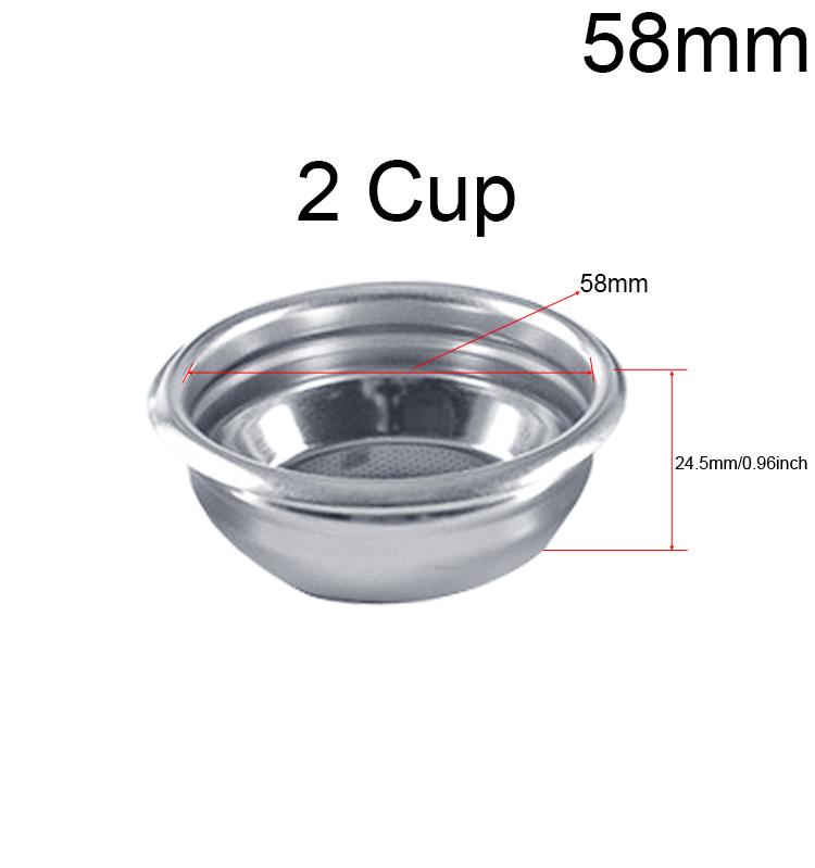 1Pcs 51mm 58mm 1 cup 2 cup 4 cup filter Replacement Filter Basket for Coffee Bottomless Portafilter