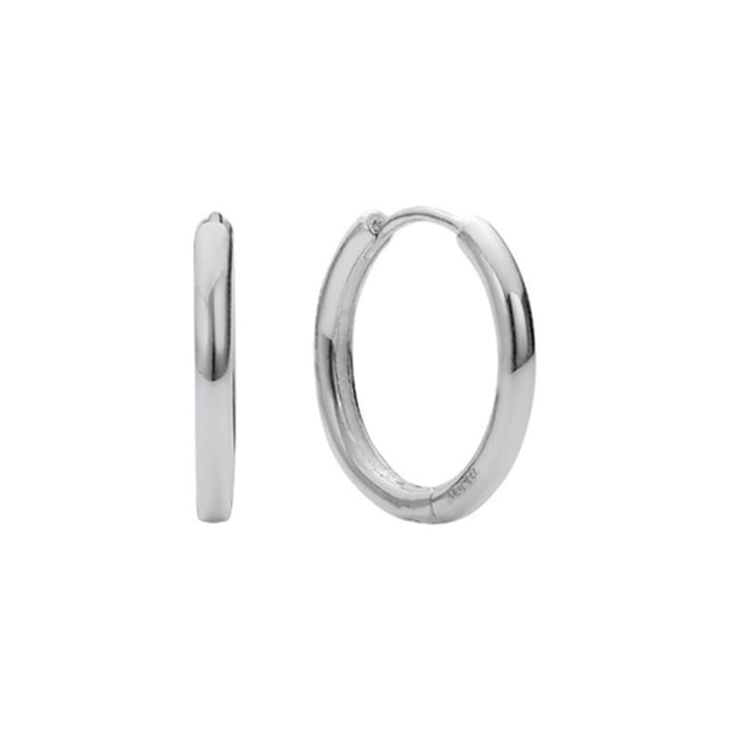 Green [925 Silver] Two.silver.210 / Thick Basic Earring