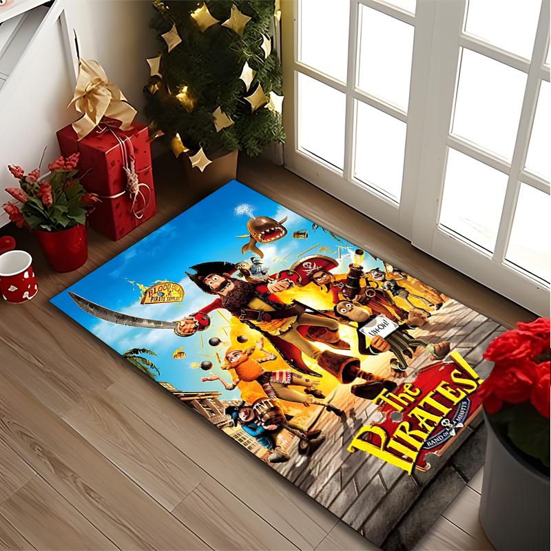 1pc Area Rug Appropriate for Office, Pirate Cartoon Crew Carpet, Versatile Printed Chair Rug, Durable Home Sofa Carpet