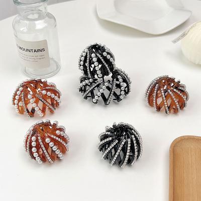 Headdress Hair Fixed Girls Hair Grab Clip Bird Nest Bun Maker Women Ponytail Buckle Pearl Hair Ring Korean Style Hair Claw
