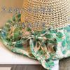 Pastoral style smudged big eaves holiday style sun hat spring and summer hollow crochet top seaside sun protection straw hat woman