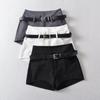 A Line Shorts Women Summer Hot Girls Slim Design High Waist Retro Basic Black All-match Trendy Casual Females