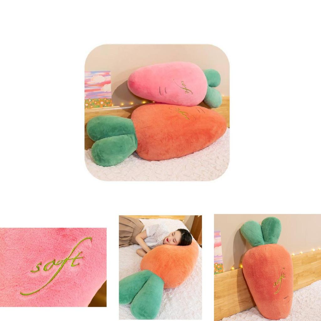 Cute And Colorful Carrot Plush Toy With Rabbit Fur Perfect For Kids And Bedroom Decor