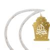 Moon Lights Mubarak with Wooden Base Tabletop for Festival Party Supplies