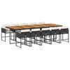 VidaXL Garden Dining Set 11 Pcs Cushions Black Braided Resin 3278066