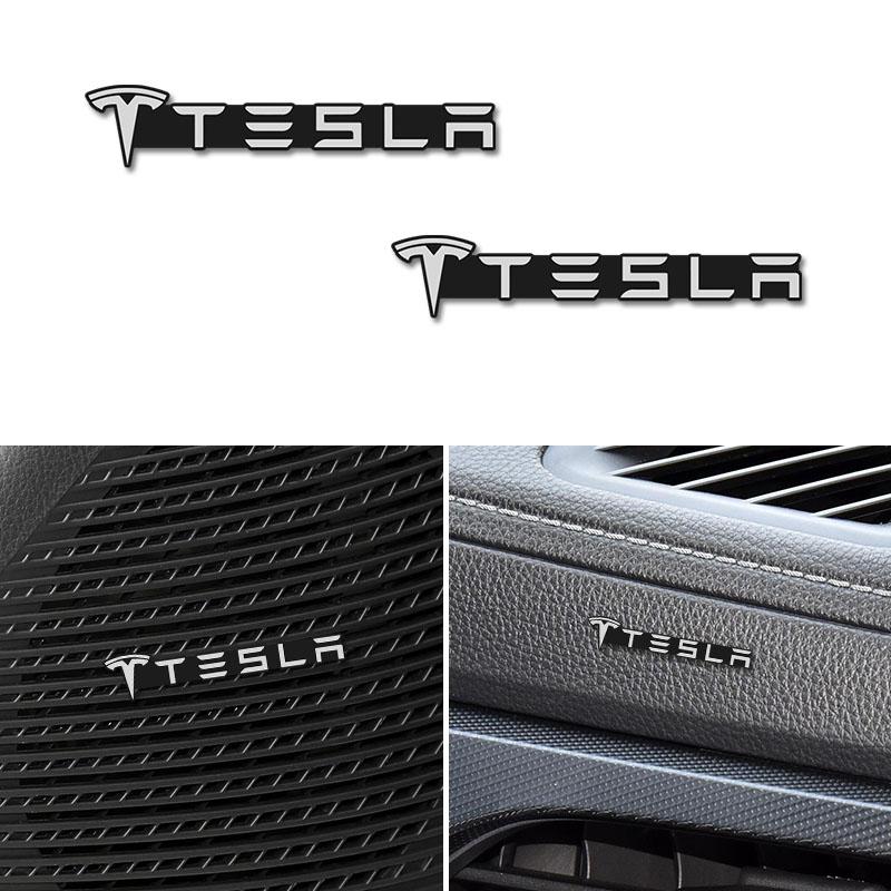 3D Aluminum Car Audio Stereo Speaker Badge Emblem Sticker For Tesla Model 3 Y S X Cybertruck Juguete Roadster Coil Bonina