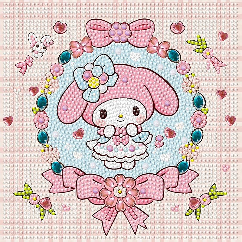 

Sanrio Куроми Хелло Китти Декоративная картина с кристаллами и бриллиантами 5D DIY Набор для вышивки крестом Подарок на день рождения для пары 20x20