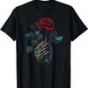 Skeleton Hand Red Rose Flower Graphic Tees for Men Women T-Shirt