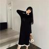 High-End Long Sleeve Knit Sweater Dress - Women's Mid-Length Casual Outerwear