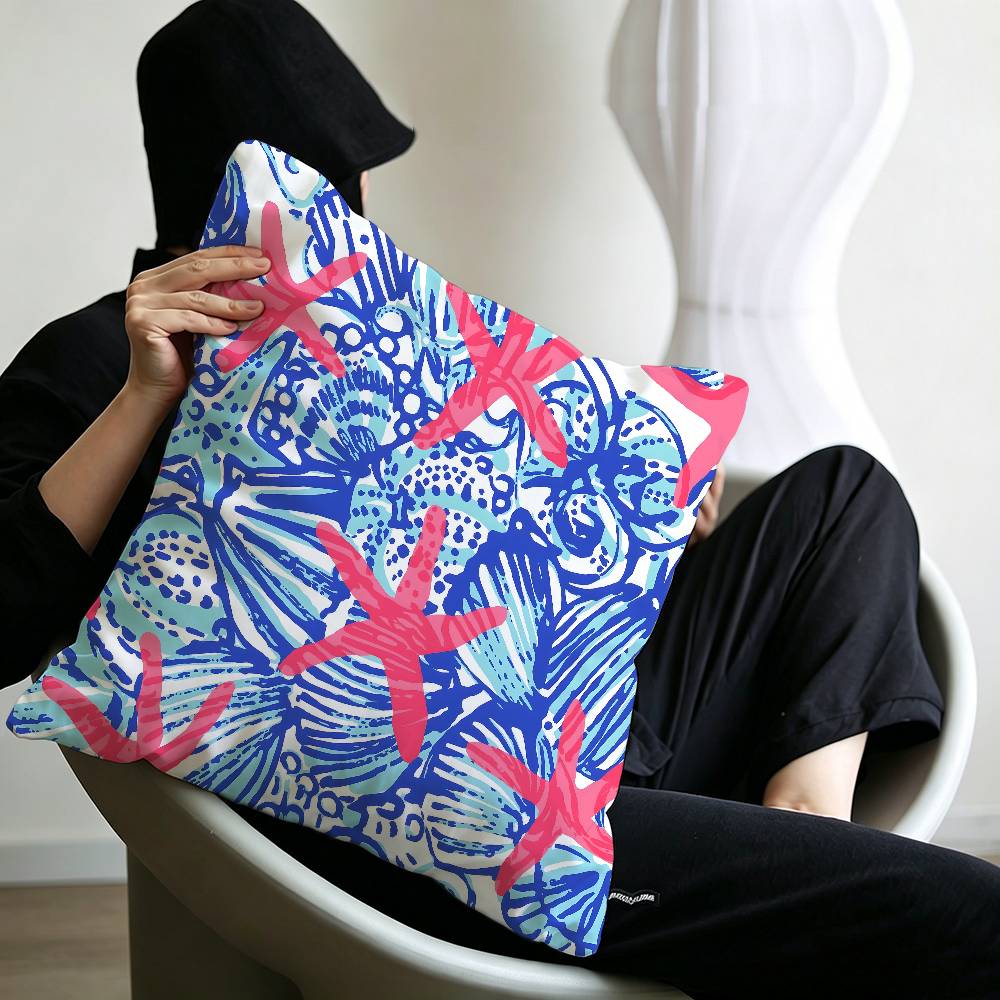 Fashion Lilly Pulitzer Pillow Cushion Cover Pillowcase Living Room Sofa Home Decor Customized