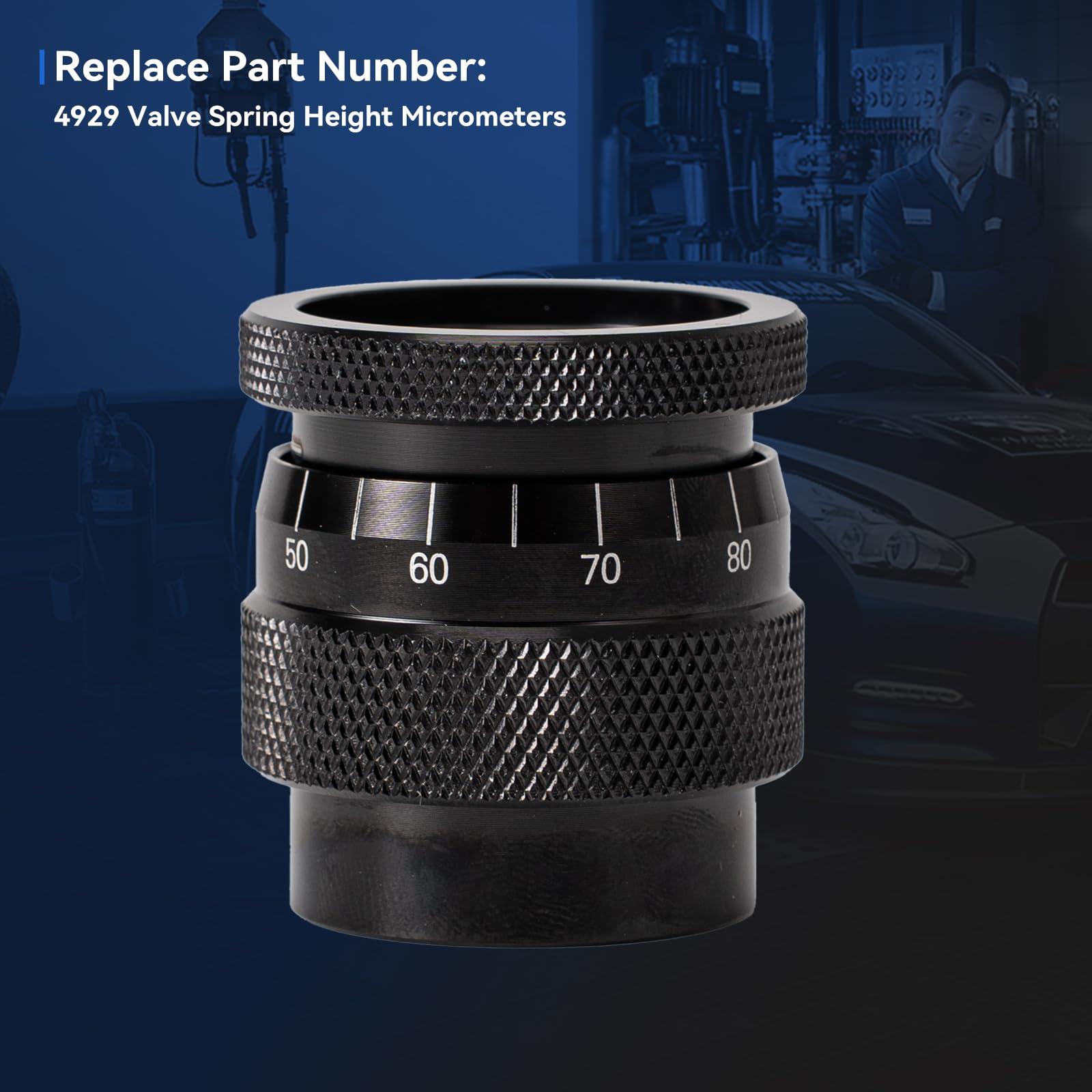 

4929 Микрометр для измерения высоты пружины клапана Диапазон высоты 1,600 -2,200 Точные показания, Подходит для большинства V8 чёрный