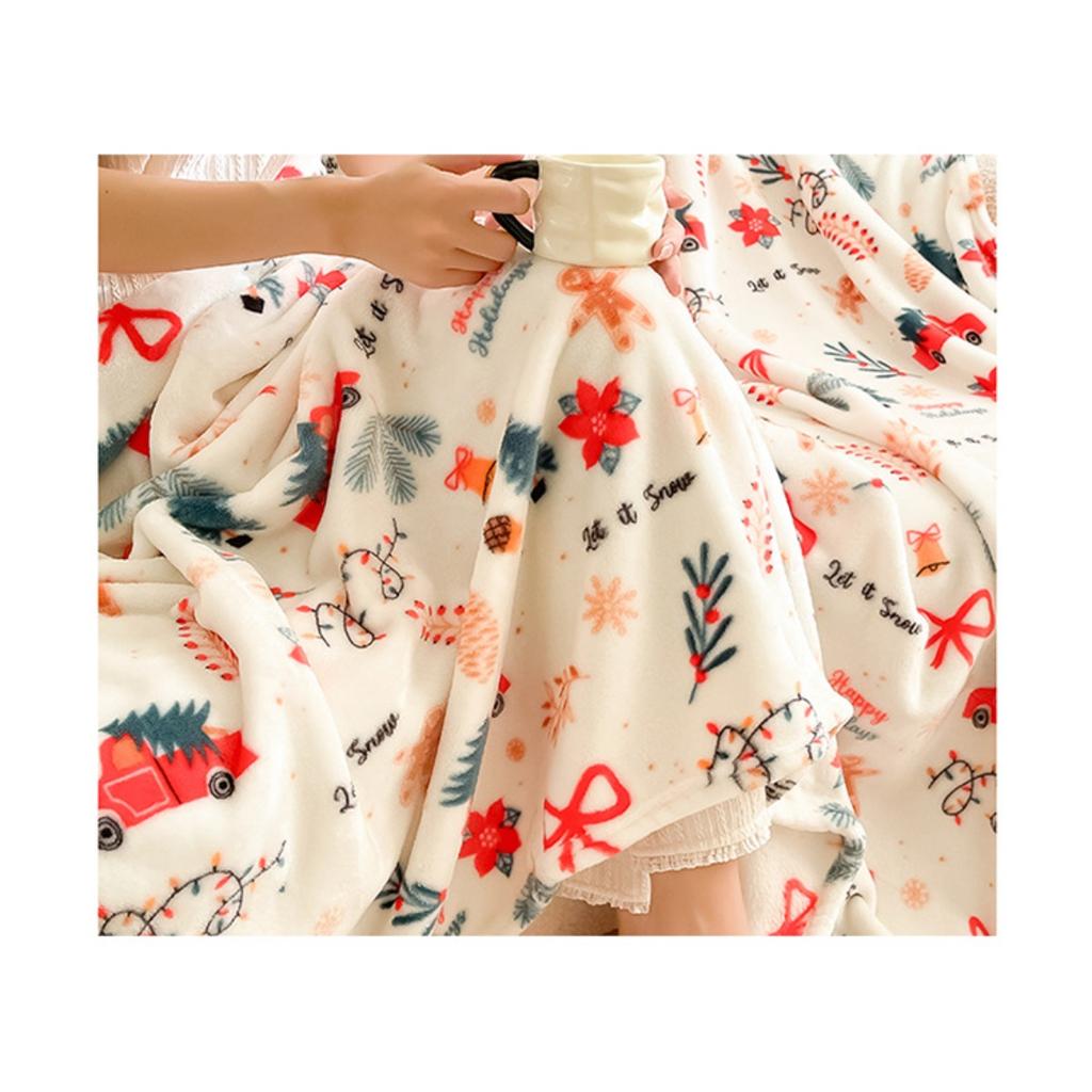 Christmas, Thickened, Flannel, Blanket, Coral Fleece, Air Conditioning Blanket, Warmth