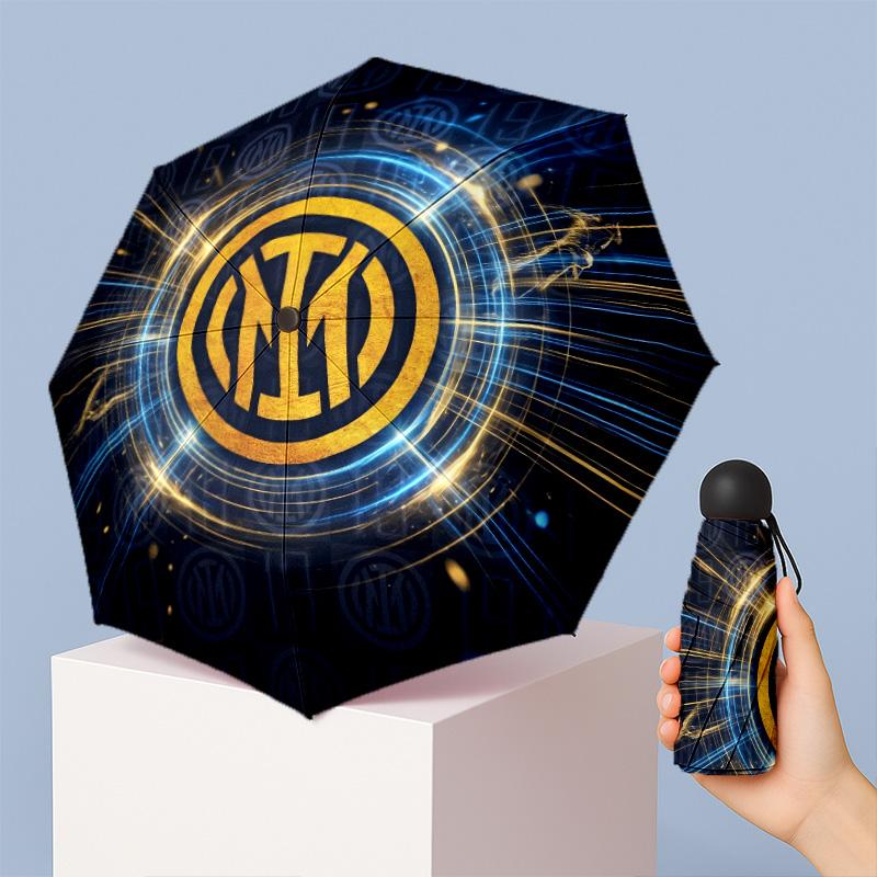 Borussia Dortmund Pattern Printed Mini 5 Folds 8 Ribs Compact Umbrella Windproof Waterproof Lightweight Portable Folding