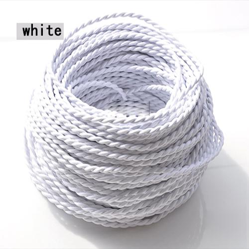 

0,75 мм*2 жильный электрический медный провод винтажный витой тканевый кабель плетеный 2 шнура текстильный кабель подвесной светильник шнур Эдисона освещение 10m белый