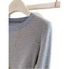 Striped Two-in-One Long-Sleeve Shoulder T-Shirt for Women, Spring/Fall 2024 Collection.