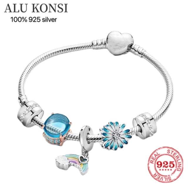 

Стерлинговый Тон Европейский Шик Стильный Пан Женский Шарм Браслеты с Бусинами DIY Браслет Для Пары Любовника Оригинальный Подарок Подарок Украшения Мода 17cm