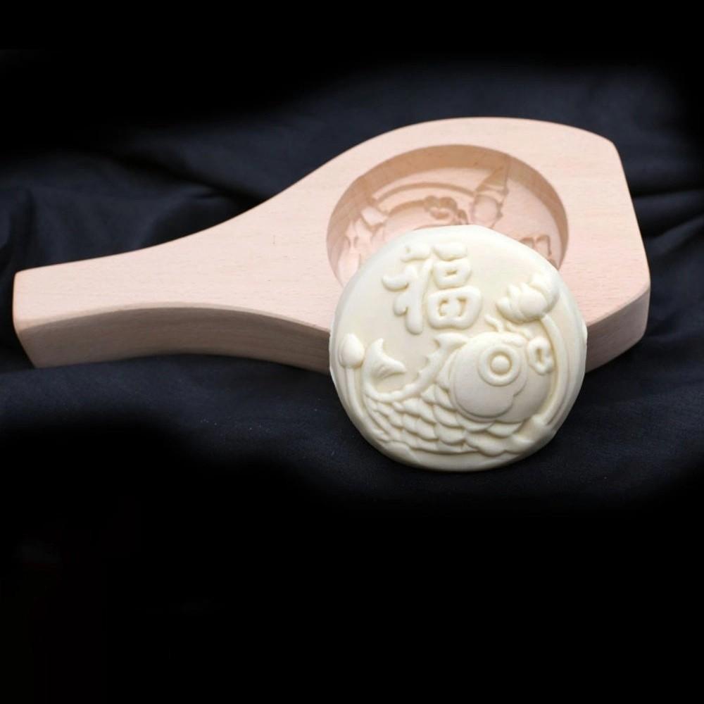 Carved Wood Baozi Mold 3D Steamed Stuffed Bun Tool Multifunctional Steamed Bread Mold  Kitchen