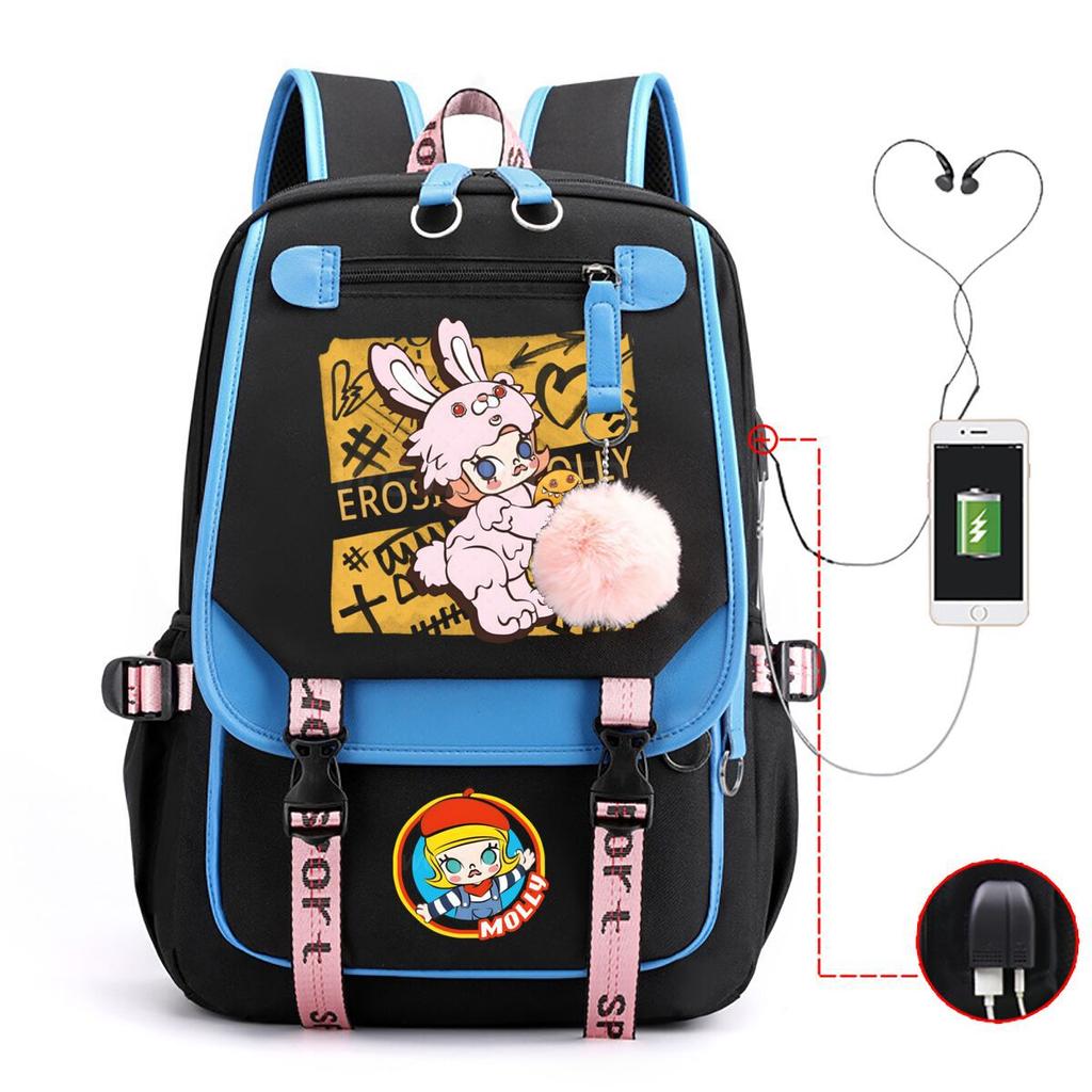 Printed fashion schoolbag college style junior high school high school students large capacity backpack
