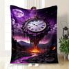 "Mystical Time Travel Clock: Surreal Fantasy Decor"Blanket Flannel Throw Blanket for Sofa, Bed, Travel, Camping, Office
