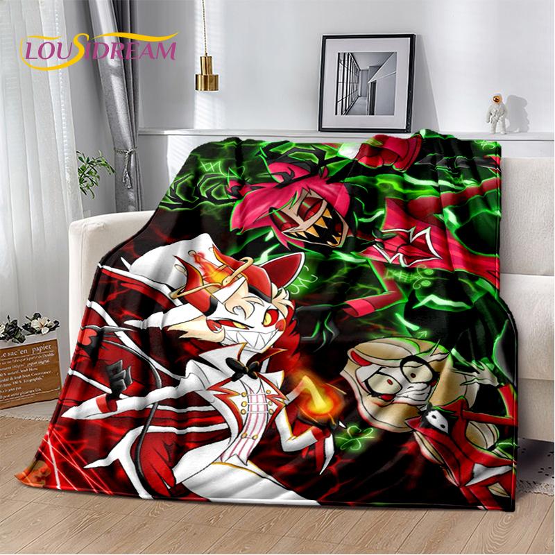 2025 H-Hazbin Hotel Charlie Kreskówkowy Miękki Koc, Miękki Koc Rzutowy do Domu Sypialni Łóżka Sofy Pikniku Podróży Pokrowiec Prezent dla Dziecka