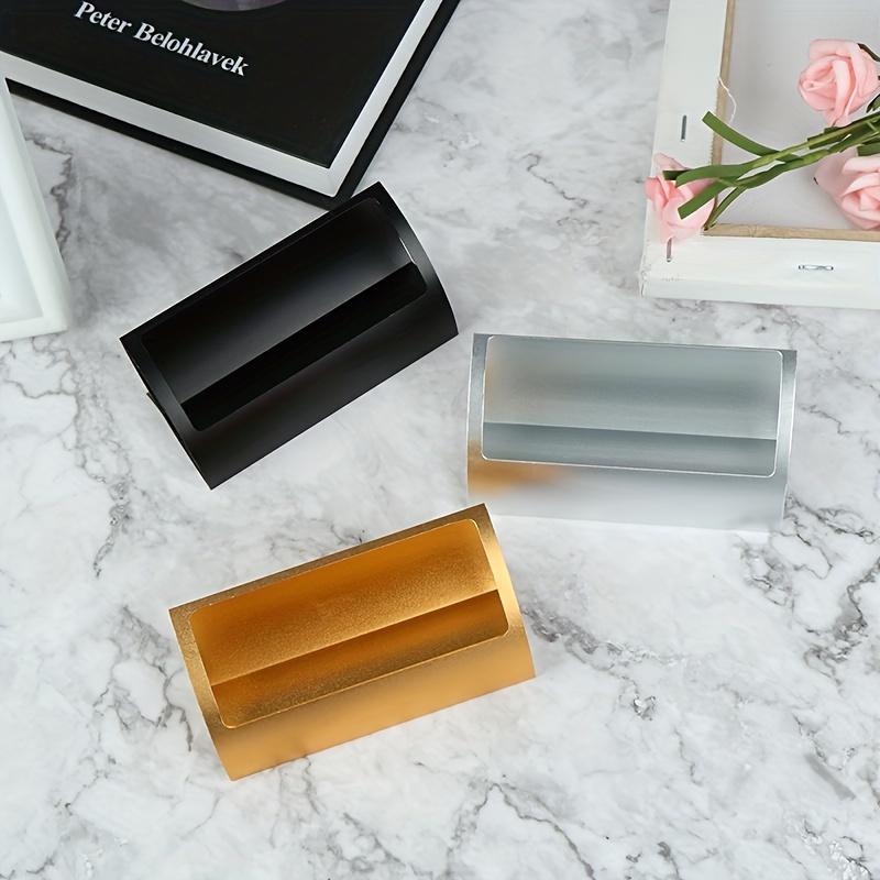1pc Creative Metal Card Holders Note For Office Display Desk Business Holders Desk Accessories Stand Clip Memo Clip Holder