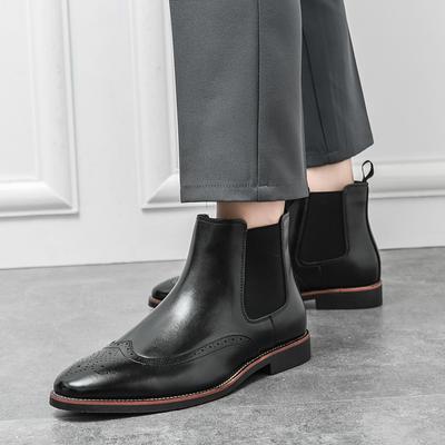 Luxury Brand British Style Chelsea Boots Handmade Men's Ankel Boots Business Dress Boots Classic Retro Soft Leather Casual Shoes